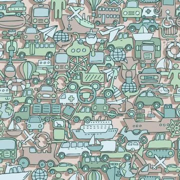 Transportation seamless pattern Stock Illustration