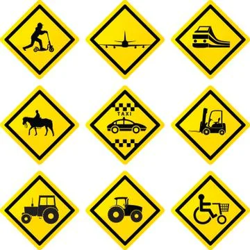 Transportation signs Stock Illustration