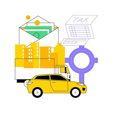Transportation surtax abstract concept vector illustration. Illustrazione stock