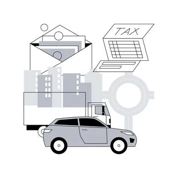 Transportation surtax abstract concept vector illustration. Illustrazione stock