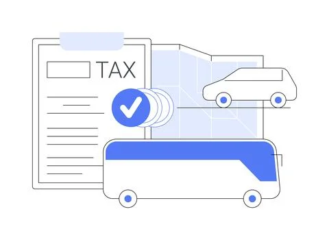 Transportation surtax abstract concept vector illustration. Illustrazione stock