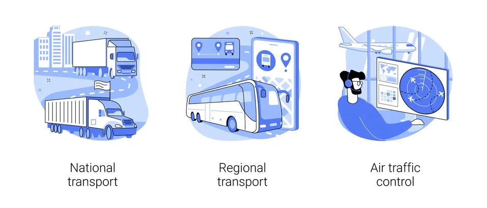 Transportation system abstract concept vector illustrations. Stock Illustration
