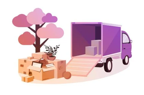 Transportation of things during move. Stock Illustration