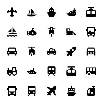 Transportation Vector Icons Set Stock Illustration