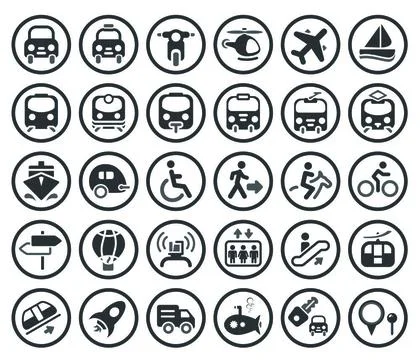 Transportation vector icons set Set of vector transportation icon Copyrigh... Stock Photos