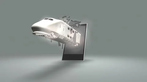 Transportation Vehicles Flying Out From Smart Phone Stock Footage 271243757