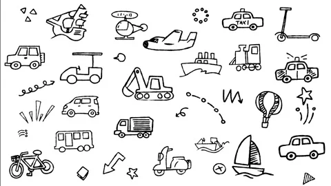 Transportation Vehicles Hand Drawn Doodle Animation Stock Footage 344530439