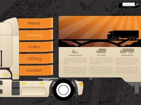 Transportation web template design Stock Illustration