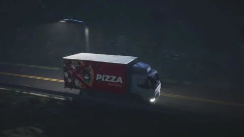 Transporter vehicle bringing the import delivery goods to the customers Stock Footage 309704555