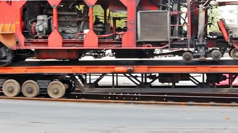 Transporting the ballast tamper Video stock 10956737