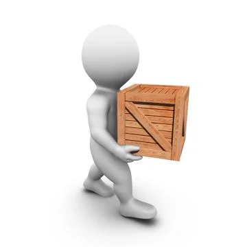 Transporting a crate Stock Illustration