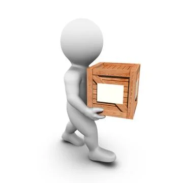 Transporting a crate Stock Illustration