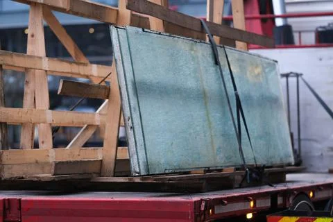 Transporting glass windows Stock Photos