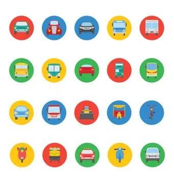 Transports Vector Icons Pack Stock Illustration