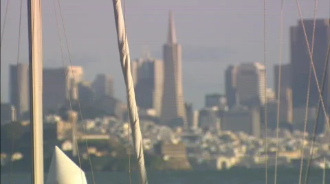 TransPyramidAlcatrazThruSailLines.mov Stock Footage 435730