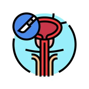 Transurethral resection prostate surgery color icon vector illustration Stock Illustration