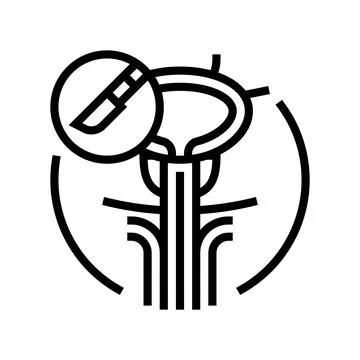 Transurethral resection prostate surgery line icon vector illustration Stock Illustration