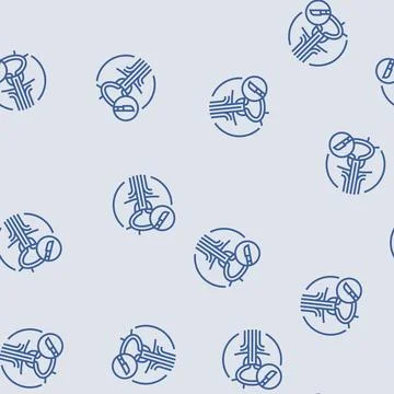 Transurethral resection prostate surgery line seamless pattern Stock Illustration