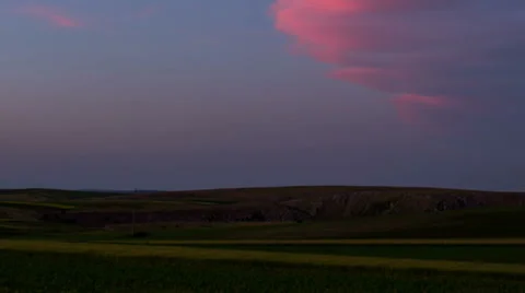 Transylvania fields and Gorge landscape diminishing light 4K Stock-Footage 39774778