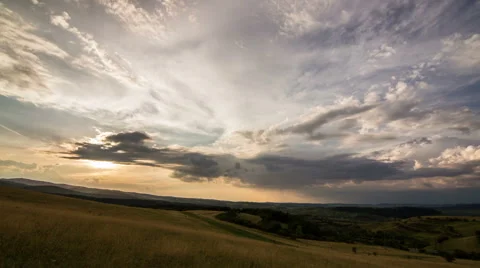Transylvania meadows sunset time lapse HD Stock Footage 40431613