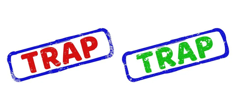 TRAP Bicolor Rough Rectangle Watermarks with Unclean Surfaces Stock Illustration