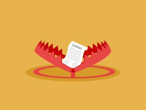 Trap contract, binding promise. vector illustration Stock Illustration