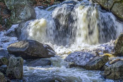 Trap falls spilling into trap brook in willard brook state park Stock Photos