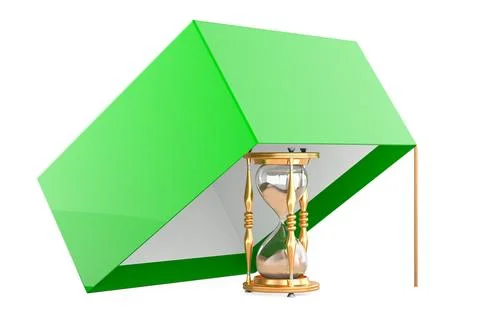 Trap with hourglass inside, 3D rendering Stock Illustration