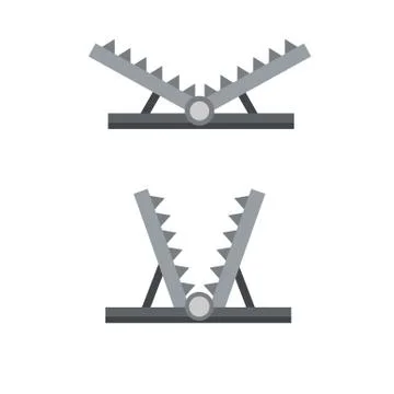 Trap for hunting animals. snare with sharp prongs. Stock Illustration