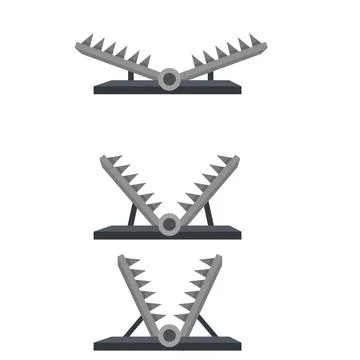 Trap for hunting animals. snare with sharp prongs. Stock Illustration