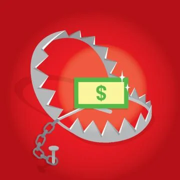 Trap With Money Bait Stock Illustration
