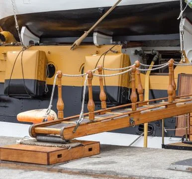 Trap-path is set to an old sailboat. Stock Photos