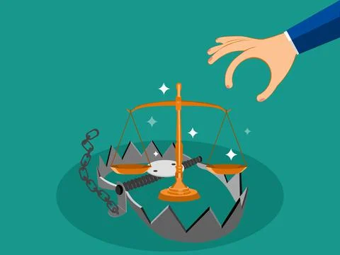A trap that uses a scale is a bait. Deception Concept Illustration eps Stockillustratie