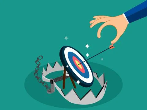 A trap that uses the target as bait. Deception concept illustration eps Stock Illustration