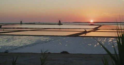 Trapani Marsala Salt Pan Fields 動画素材 228849083