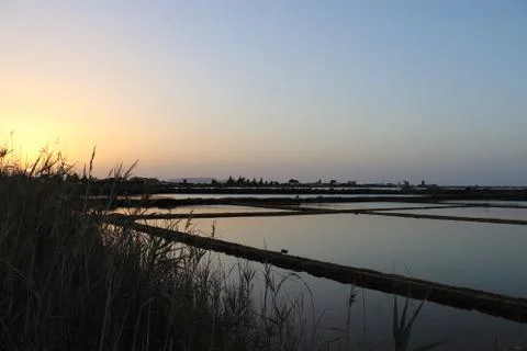 Trapani salt pans Foto stock