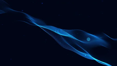 Trapcode Abstract blue wave form animated loop Stockbeeldmateriaal 268931263