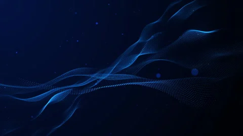 Trapcode Form Abstract blue wave form animated loop with blue light digital Stock-Footage 268930660