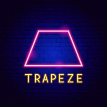 Trapeze Neon Label Illustrazione stock