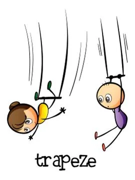 A trapeze show Stock Illustration