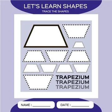 Trapezium. Basic geometric shapes. Elements for children. Learn Shapes Stock Illustration