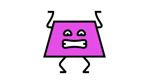 Trapezoid geometric shape character color icon animation Stock Footage 326102301