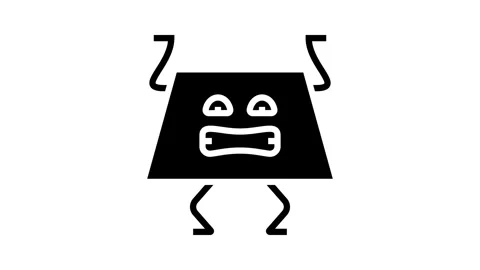 Trapezoid geometric shape character glyph icon animation Stock Footage 326159862