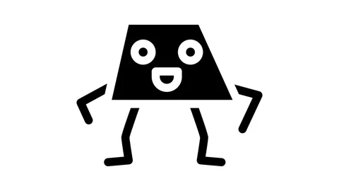 Trapezoid geometric shape character glyph icon animation Stock Footage 326747380