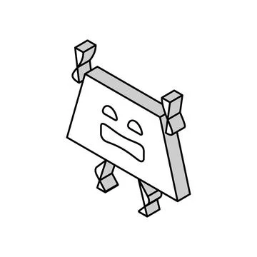 Trapezoid geometric shape character isometric icon vector illustration Stock Illustration