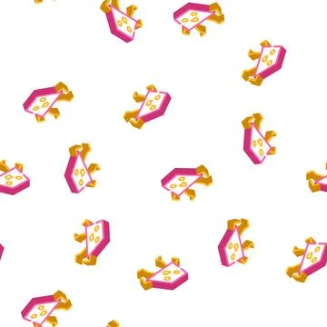 Trapezoid geometric shape character isometric icon seamless pattern 库存插图