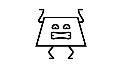 Trapezoid geometric shape character line icon animation Stock Footage 326138705