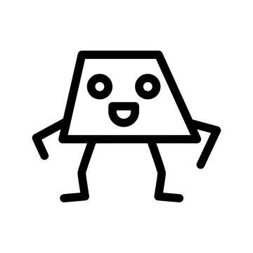 Trapezoid geometric shape character line icon vector illustration 库存插图