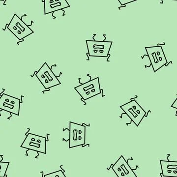 Trapezoid geometric shape character line seamless pattern Illustrazione stock
