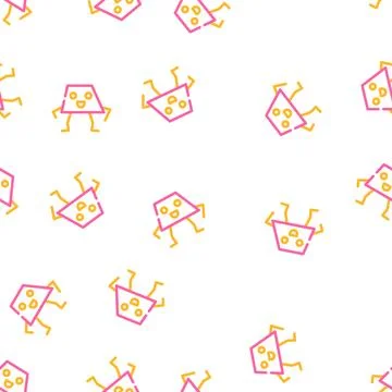 Trapezoid geometric shape character vector seamless pattern Stock Illustration